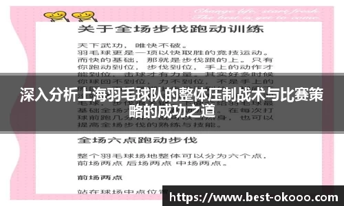 深入分析上海羽毛球队的整体压制战术与比赛策略的成功之道
